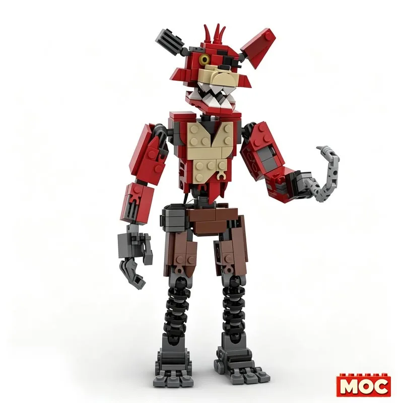 366PCS Withered Foxy Animatronic Figure MOC Model Custom Blocks DIY Assembly Children Educational Toy For Fans Collection Gift view 4