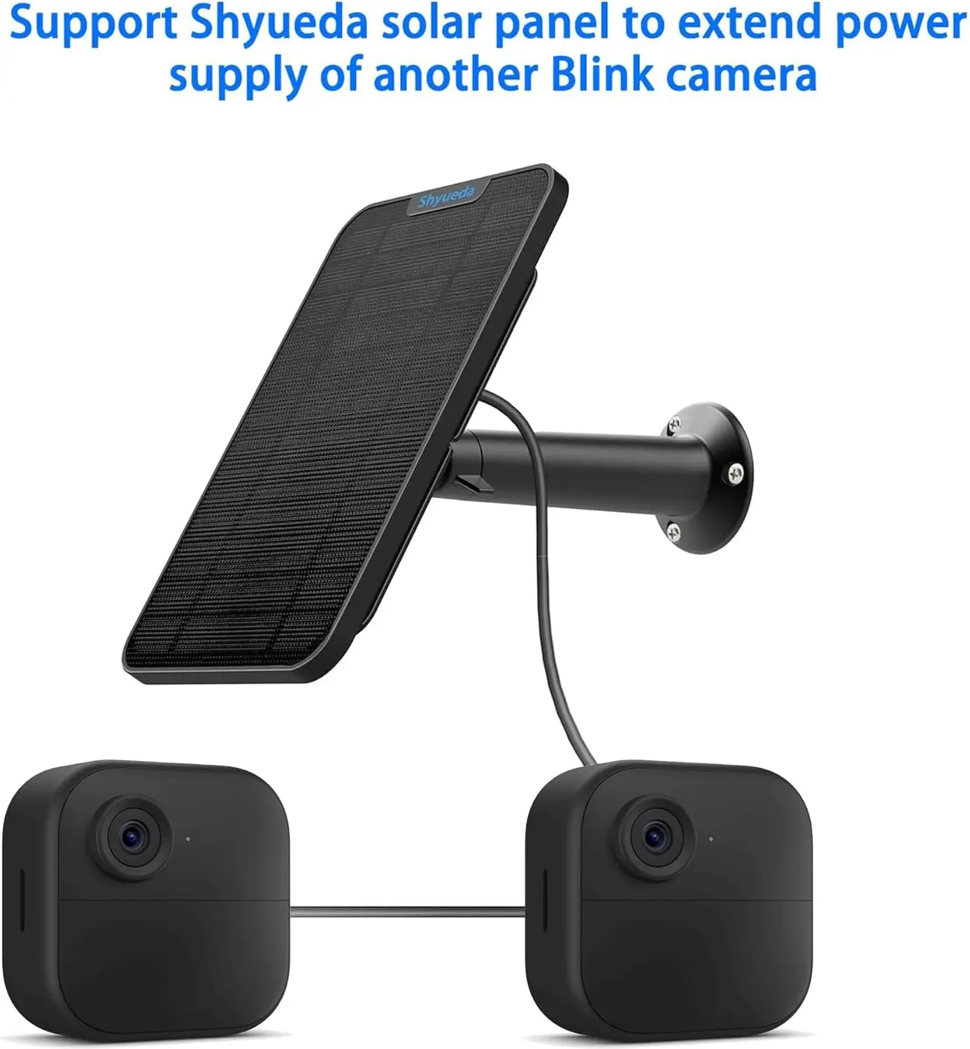 9.8ft/3m Expandable Power Cable for Shyueda Solar Panel Compatible with Blink Outdoor 4 (4th Gen)