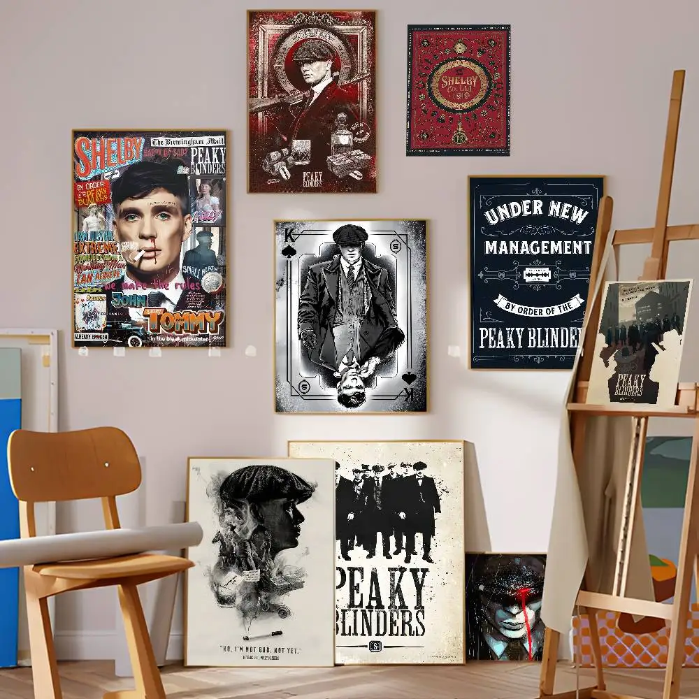 P-Peaky Movie B-Blinders TV Self-adhesive Art Poster Whitepaper Prints Posters Artwork Home Decor