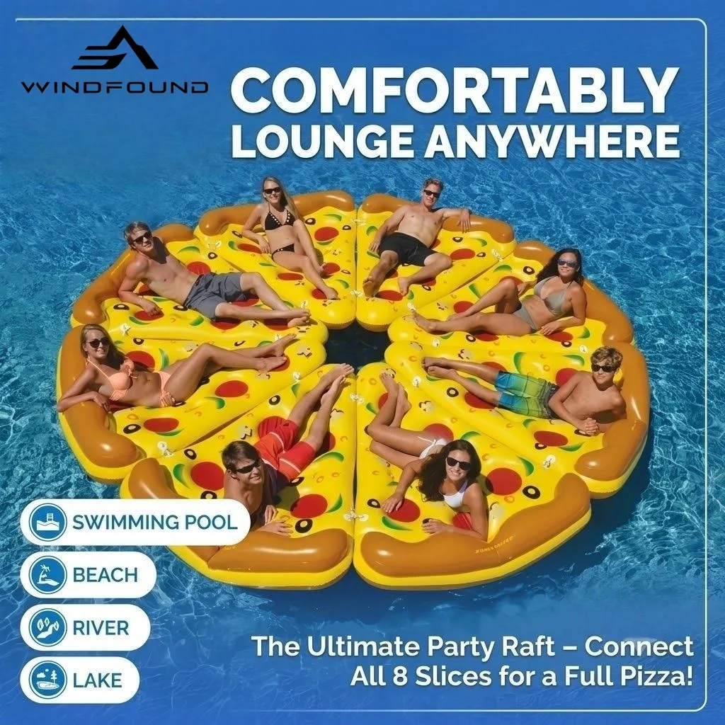 Giant Inflatable Pizza Pool Float Summer Beach Water Party Mattress Swimming Ring Raft Lounger Toys