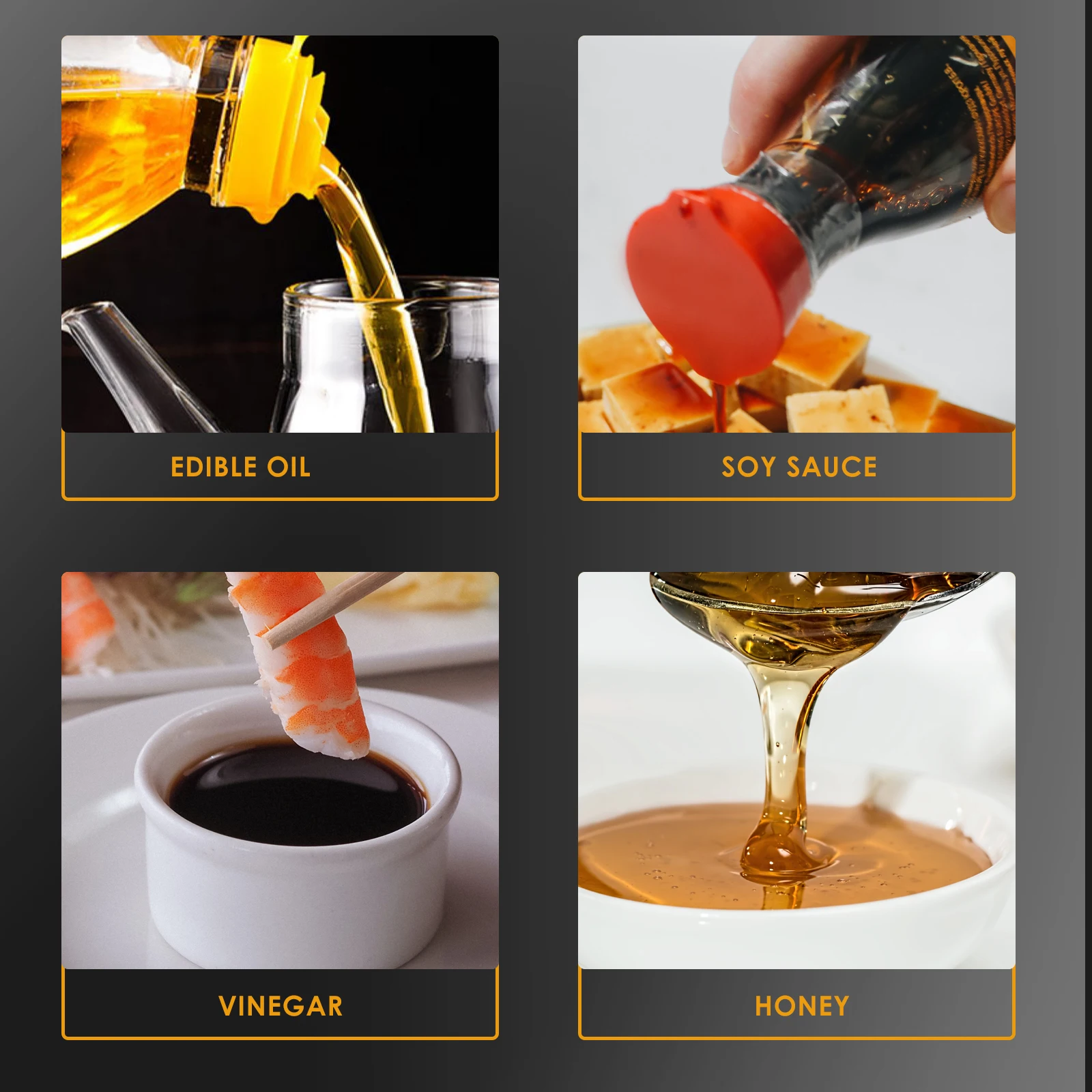 

Transparent Automatic Oil Dispenser Clear Oil Bottle Kitchen Vinegar Holder Multi-Use Condiments Storage for Home Restaurant