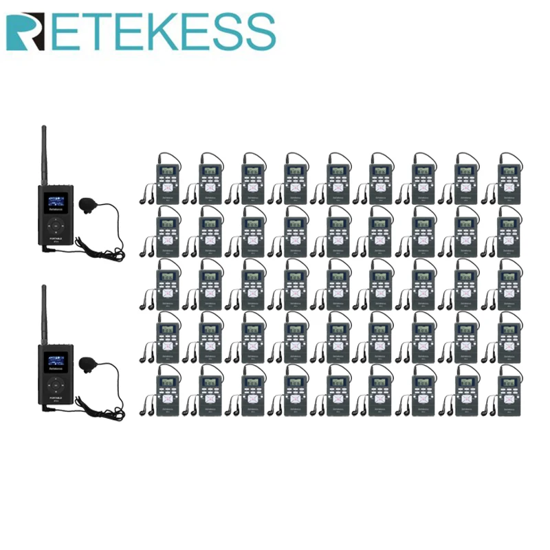 Retekess FM Transmitter FT11 2pc FM Radio Receiver PR13 40pc For Tour Guide Wireless Audio System For Tour Guide Meeting Hajj