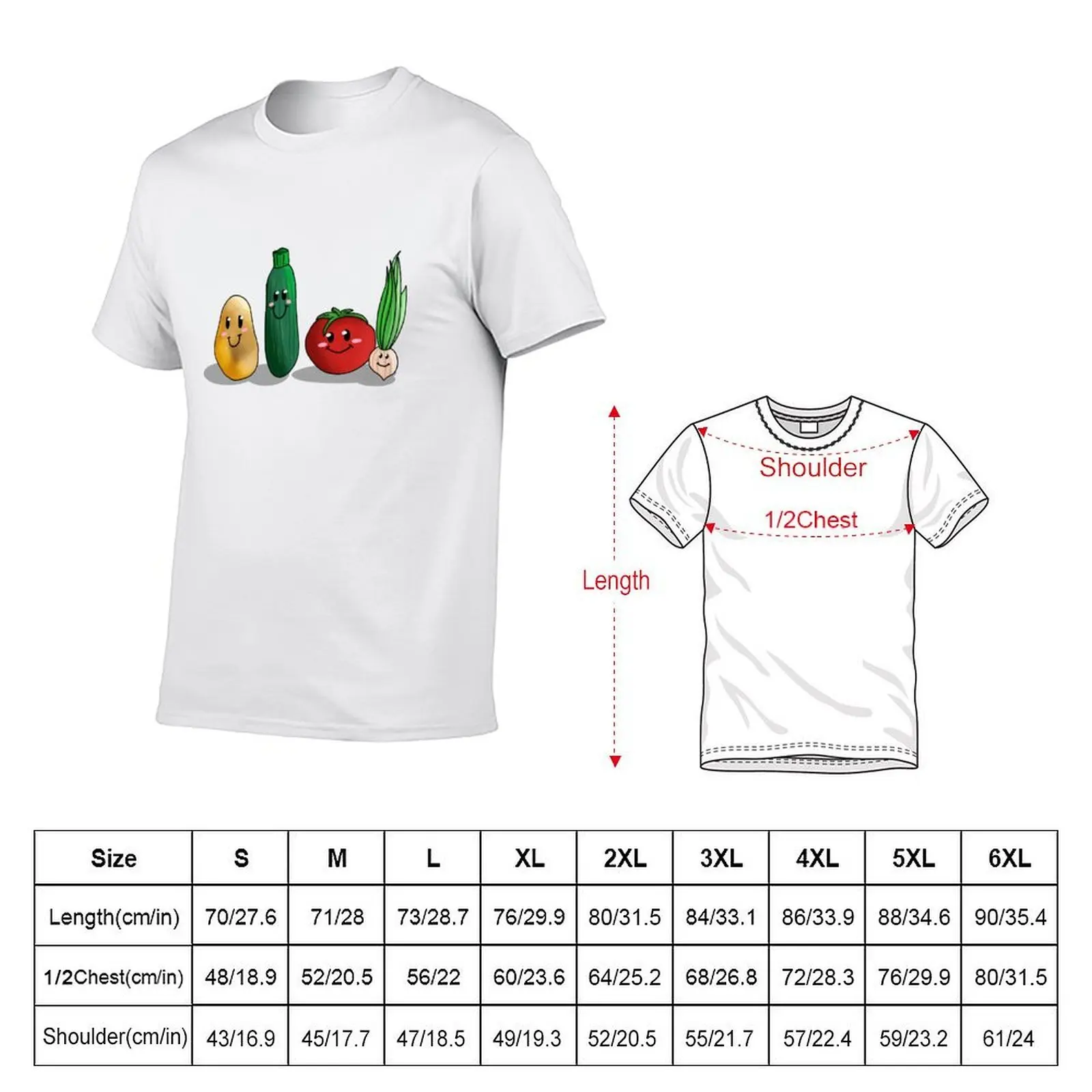 Potato, Zucchini, Tomato, Onion T-Shirt summer 2026 cotton graphic tees tee shirts for men