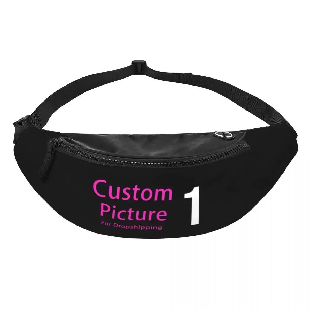 Homens e mulheres Custom Your Photo Logo Fanny Pack, Crossbody Saco da cintura, Phone Money Pouch, Ciclismo, Camping, personalizado DIY Print