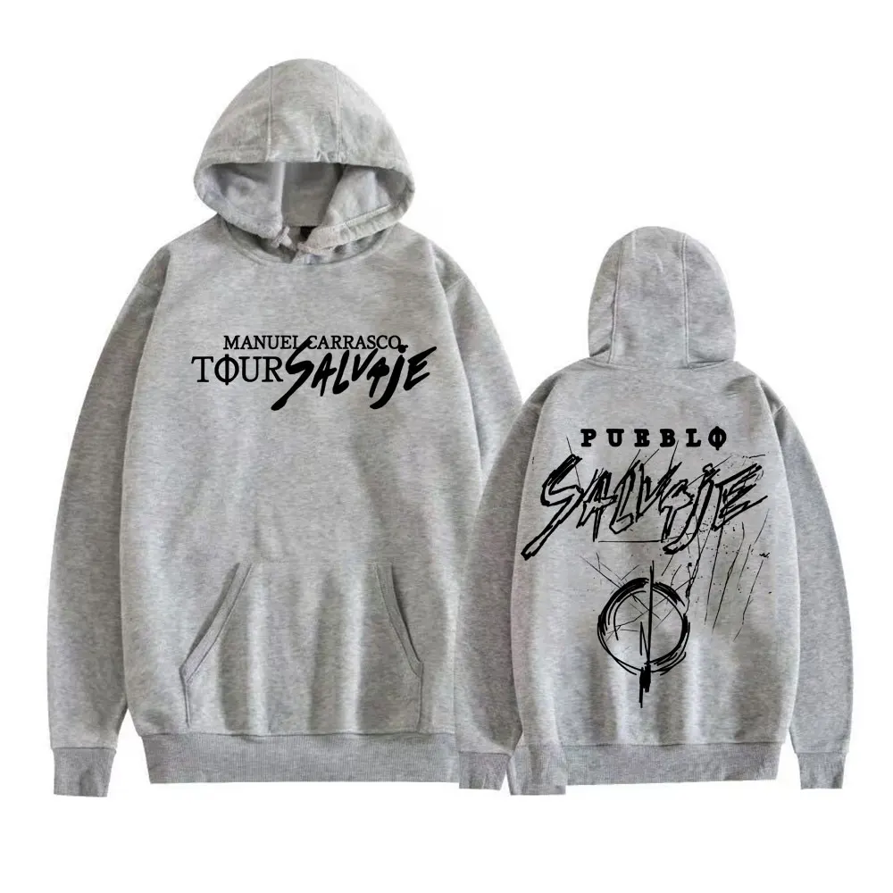 Rapper Manuel Carrasco Salvaje Tour 2025 Album Hoodies Men's Fashion Vintage Oversized Pullovers Fleece Casual Hoodie Sweatshirt