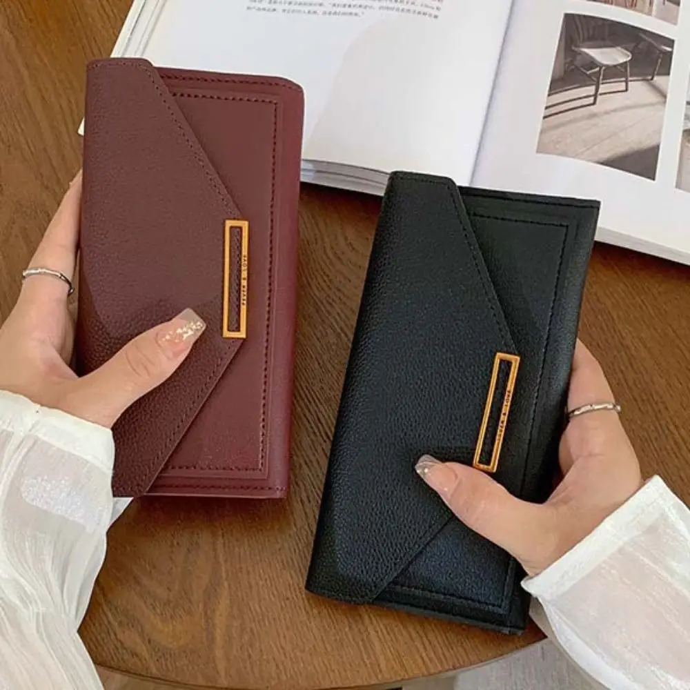 Mode Pu Leder Umschlag Brieftaschen tragbare multifunktion ale Frauen lange Clutch Tasche koreanischen Stil Geldbörse Wickelt asche Frauen