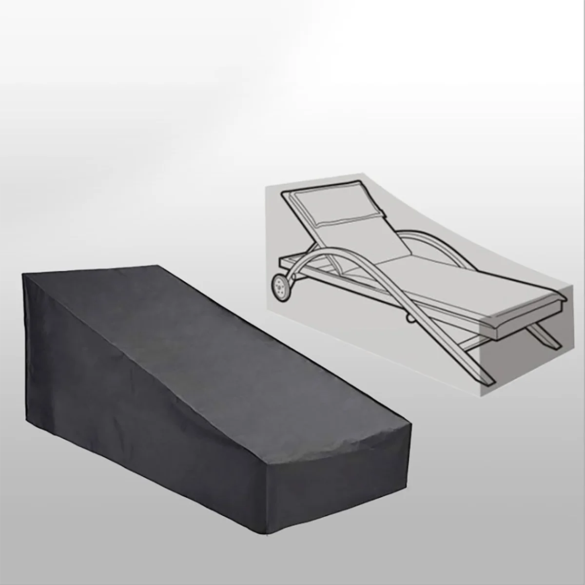 Oxford Fabric Sunlounger Cover, Outdoor Patio Chaise Lounge Cover, Waterproof Dustproof Lawn Furniture Protective Cover