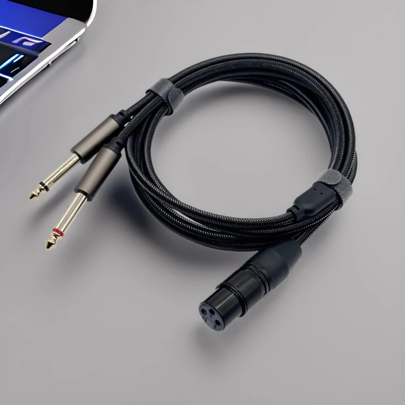 XLR Female to Dual 1/4 inch Y Splitter Cable,Female XLR to Double 6.35mm Mono TS Plug Mic Audio Converter Adapter Cord0.5/1/2/3M