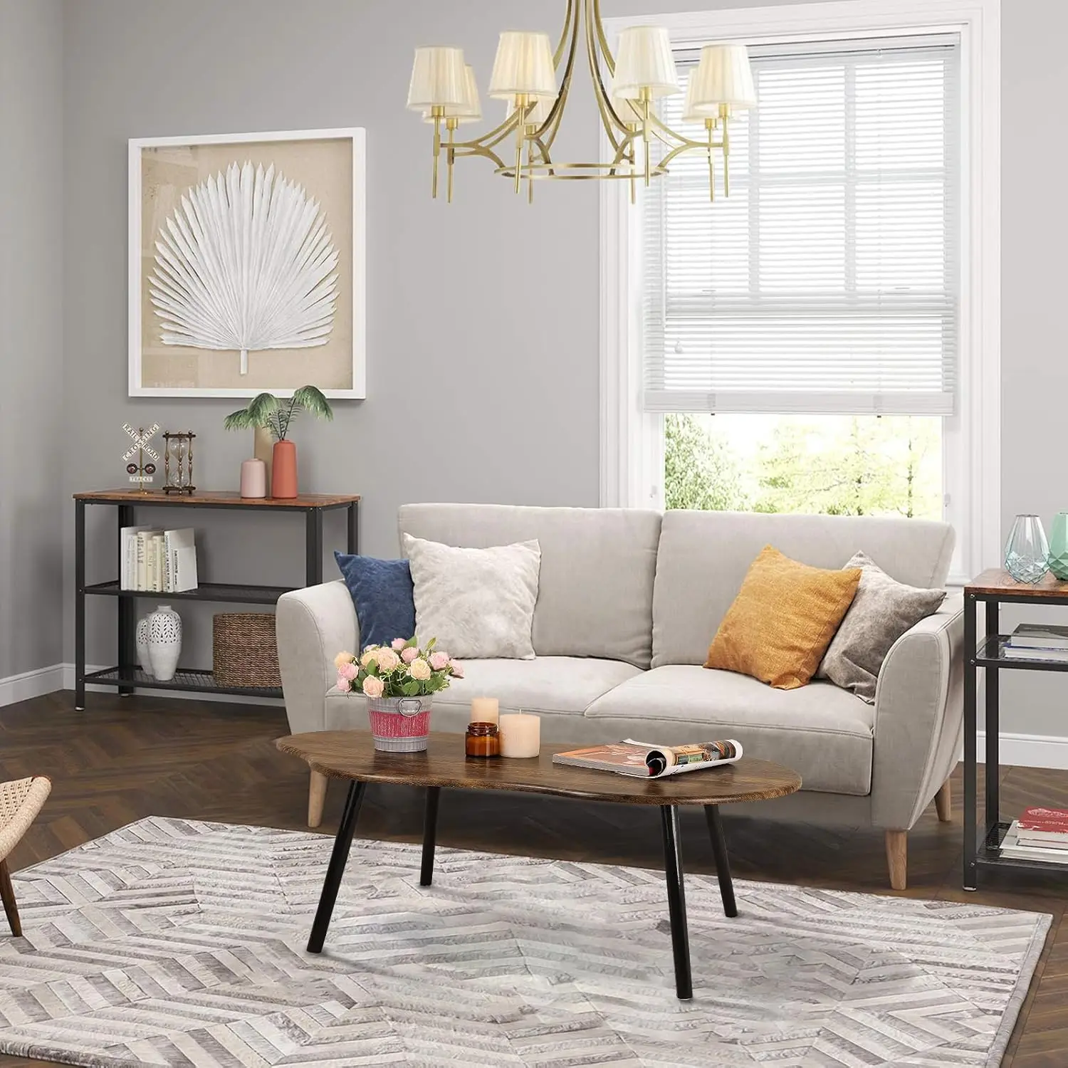 Small Coffee Table Cloud Shape Coffee Table Industrial Coffee Tables Wood Irregular Center Table Floor Table Mid Century