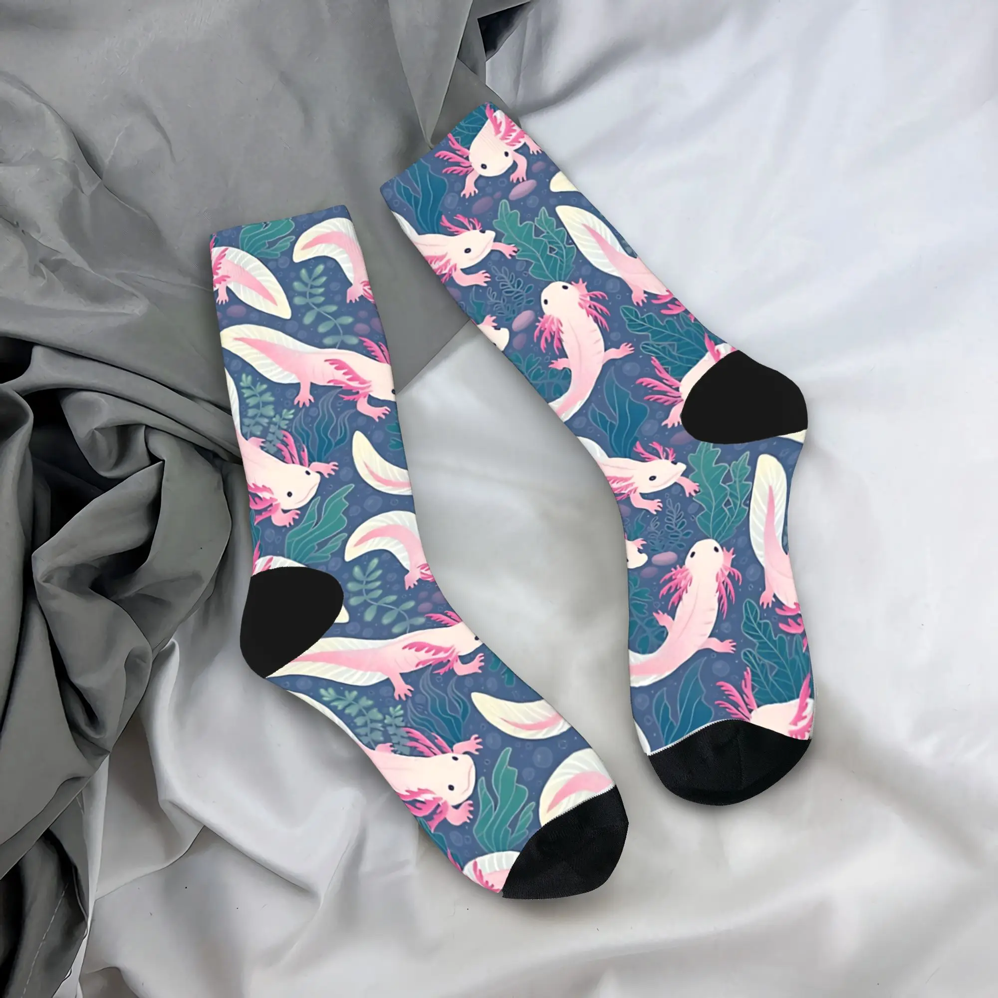 

Аксолотлы, забавные носки с животными, антибактериальные чулки, мужские мягкие носки для бега, осенние забавные носки на заказ