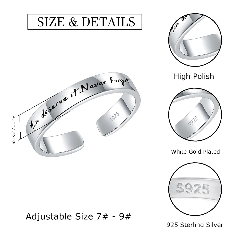 Personalized 925 Sterling Silver Classic Style Custom Engraved Name Ring Birthday Wedding Gift for Women Girlfriend Girl Jewelry images - 6