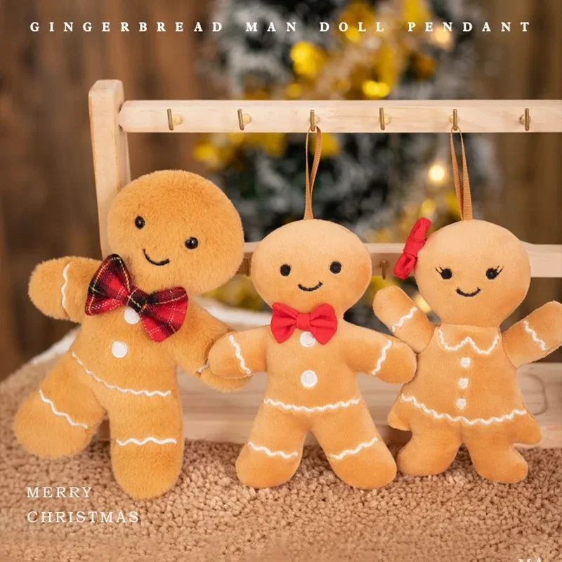 

Cute Children's Gifts 2024 New Year Cartoon Gingerbread Man Doll Small Pendant Funny Christmas Doll Plush Toy Bag Girl Ornament