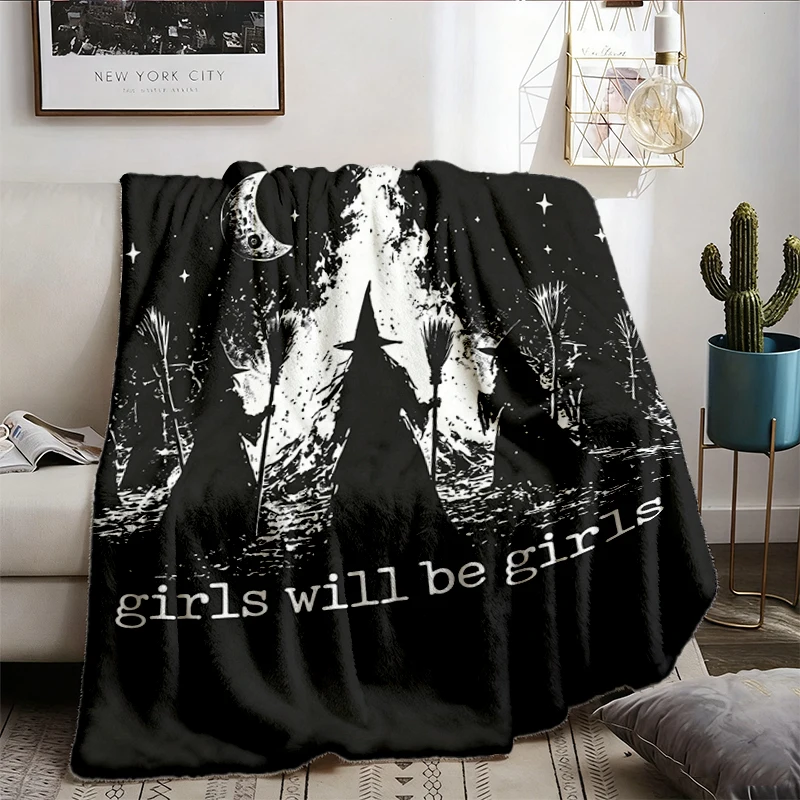 Will Be Cozy Blanket: Halloween Flannel Throw, Feminist Witch Warm Blanket, Fall Halloween Outfit Empowerment Soft Blank