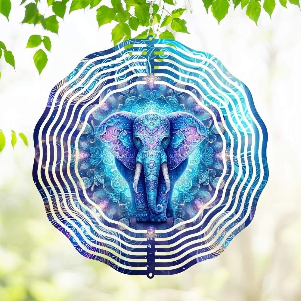 1pc 3D Elephant Wind Spinner for Yard Garden Outdoor Gift for Women, Metal Kinetic Yard Art Wind Sculpture