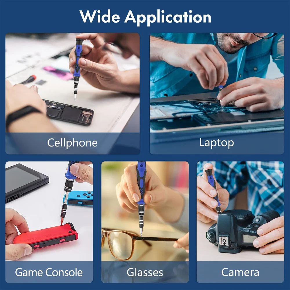 Set di cacciaviti di precisione 62 in 1 Punte in acciaio CR-V Driver magnetico Maniglia Estensione Kit di strumenti di riparazione albero flessibile per PC telefonico