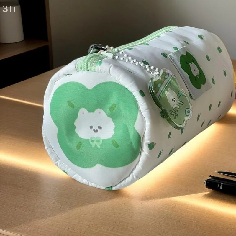 قطعة واحدة من منظم تصميم قطط البرسيم بأربع أوراق واسعة لمستحضرات التجميل والقرطاسية، مثالي للمدرسة والمكتب والسفر