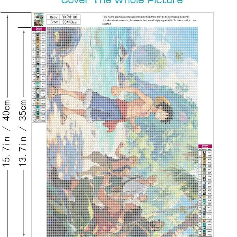One Piece Monkey D. Luffy & Straw Hat Pirates 5D DIY Набор алмазной живописи, тропический пляж, приключенческая сцена, полная круглая дрель Рейн