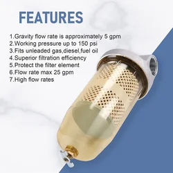 Fuel Tank Filter Fuel Water Separator Assembly Professional Waterproof Filters Oil Storage Tanks Easy Installment