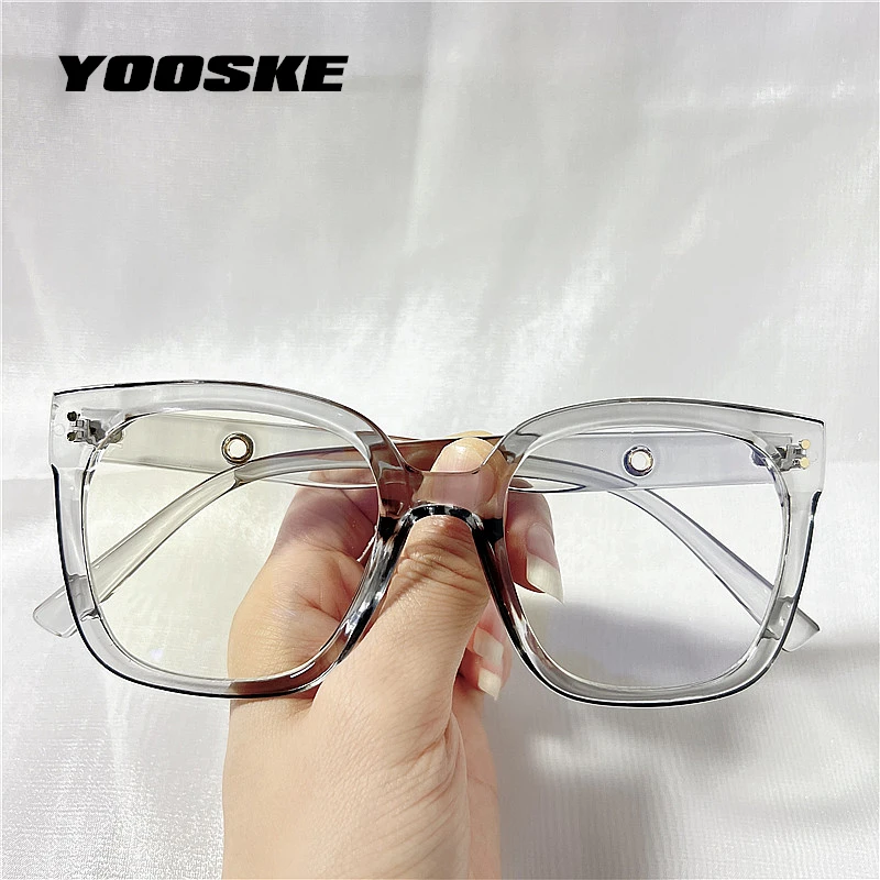 YOOSKE Blue Light blocking Glasses Frames Women Men Vintage Oversized Square Optical Eyeglasses Computer Eyewear Myopia Frame