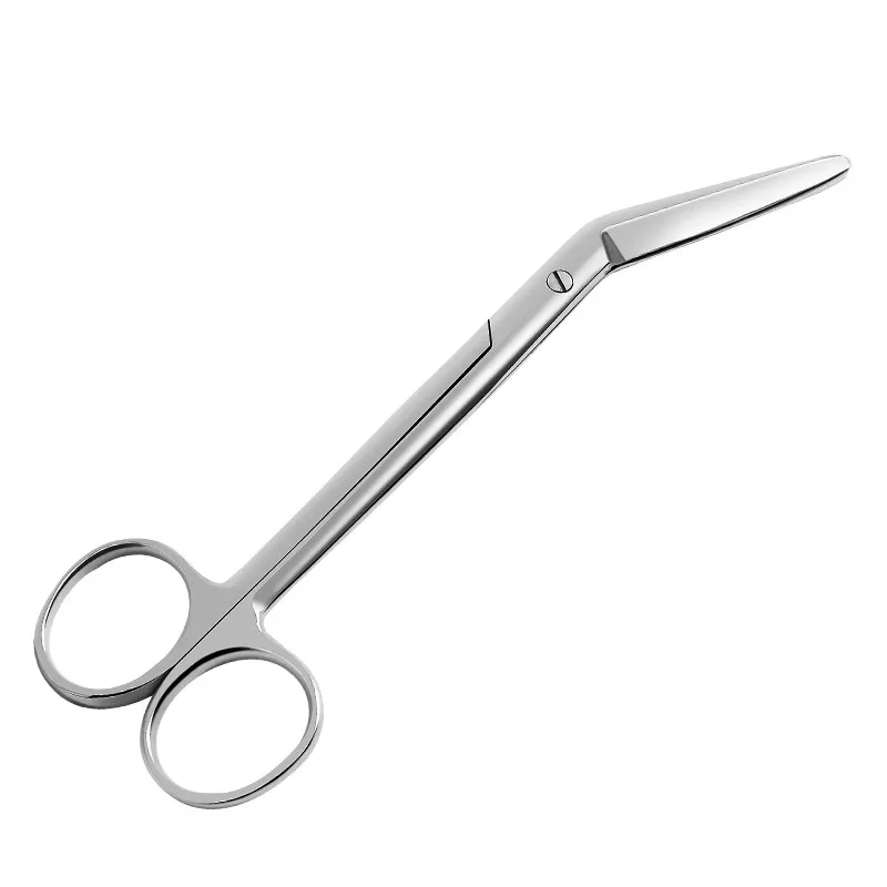 Médico Perineal Stringical Cord Scissors, Circular Bending Scissors, Instrumentos Obstetrícia, Cabeça Redonda tarde