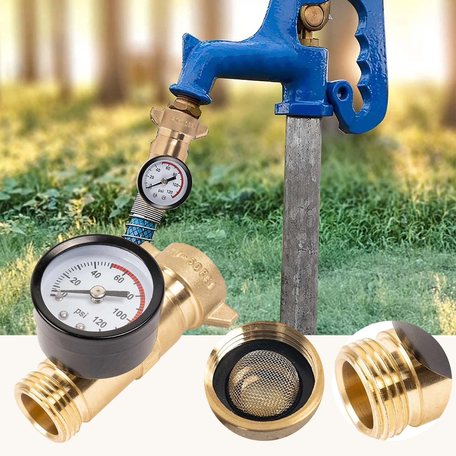 

RV High-Flow Water Pressure Regulator Easy Installation Pressure Reducer For Camping