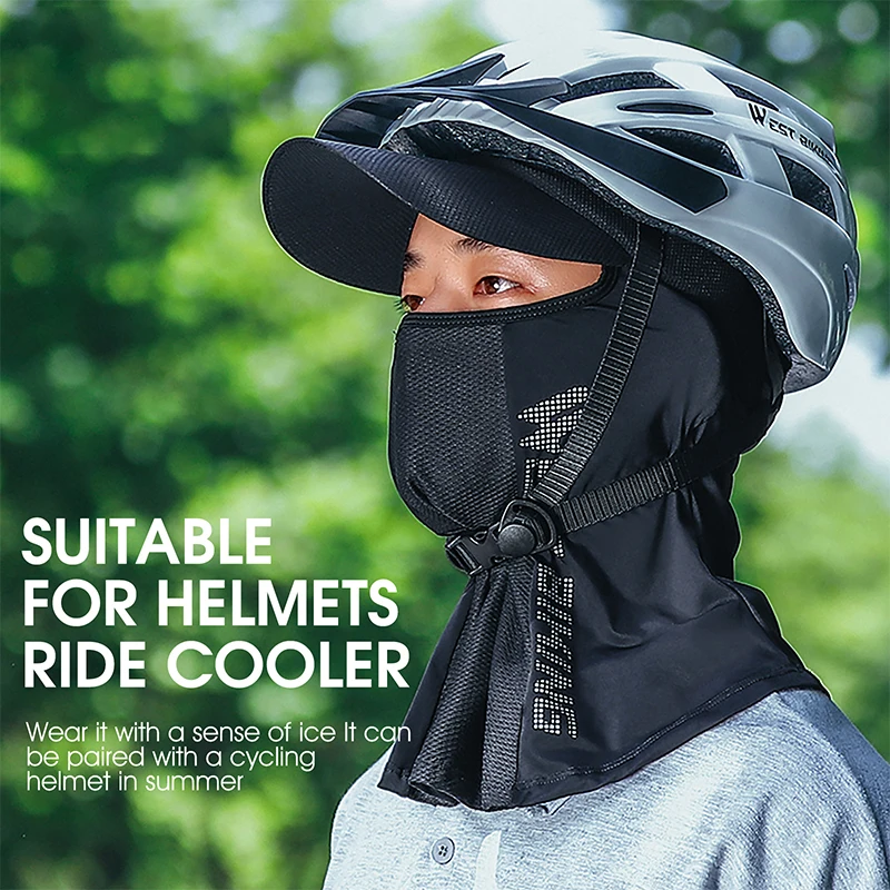 WEST BIKING Summer Cycling Cap Anti-UV Full Face Cover Breathable Sport MTB Bike Motorcycle Balaclava Sun Hat Cooling Sport Gear