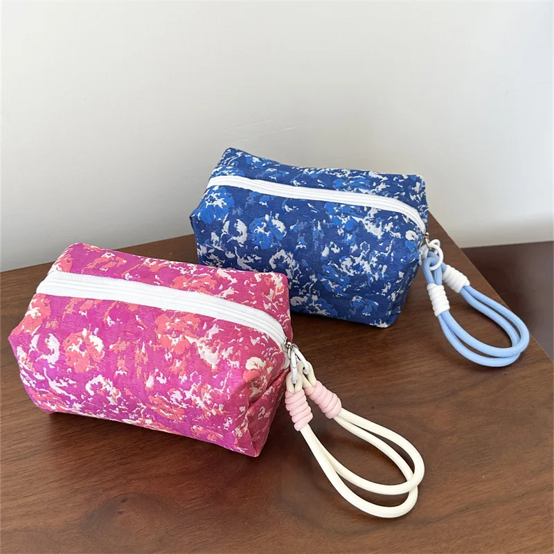 Portable Square Makeup Bag Women Handheld Travel Cosmetic Organizer Storage Toiletry Bag