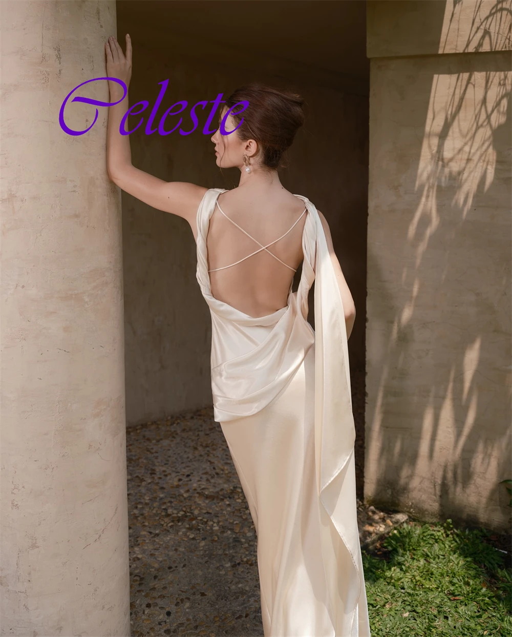 Robe de soirée en Satin pour femmes, personnalisée, Sexy, dos ouvert, sans manches, haute qualité, robes de bal, tempérament, robes de soirée blanches