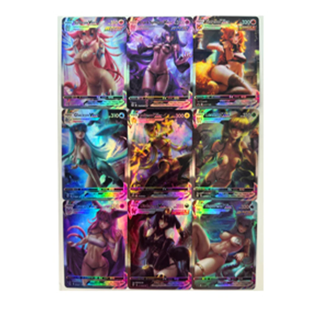 9Pcs/set Pokemon Ptcg Diy Umbreonself-Control Collect Signature Trading Flash Card Anime Cartoon Gift Color Flash