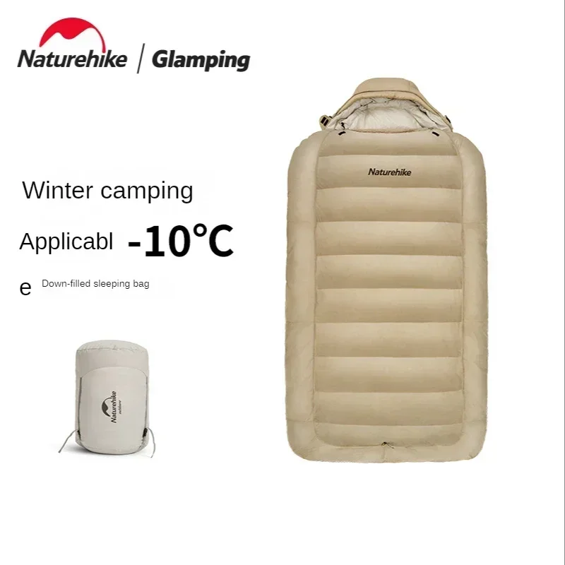 Naturehike-Thickened and Breathable Down-Filled Sleeping Bag for Adults, Outdoor Camping Bag, Warm, Winter