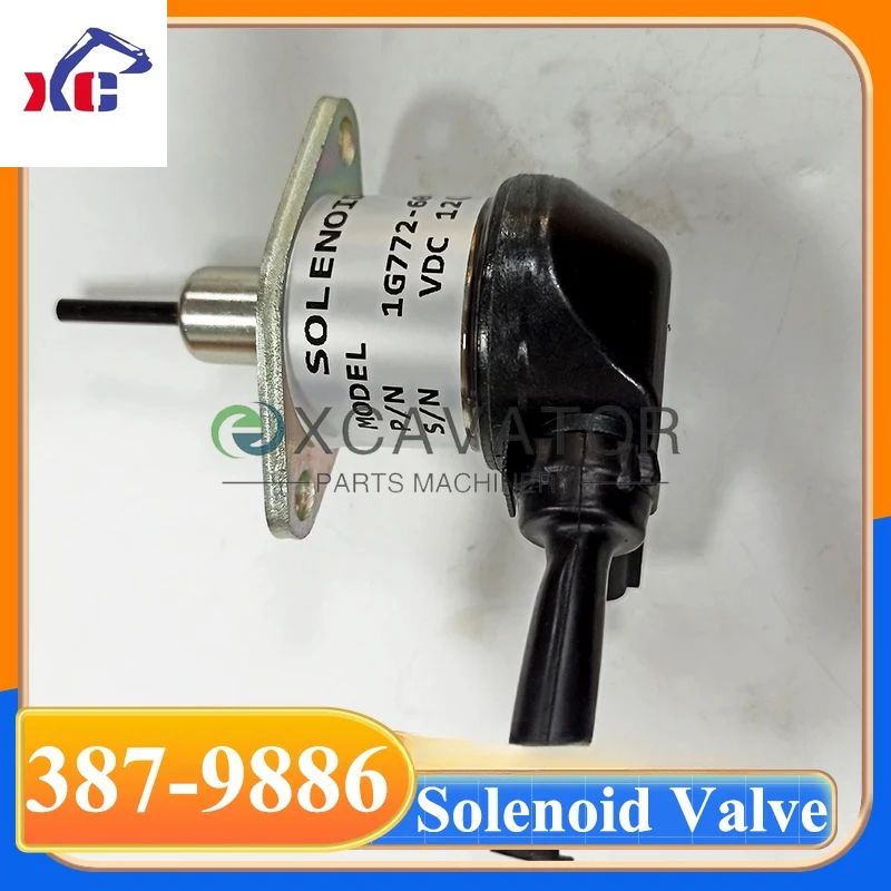 

387-9886 3879886 1G772-60012 12V Stop Solenoid Valve For E307E 908H2 V3300 Excavator Parts