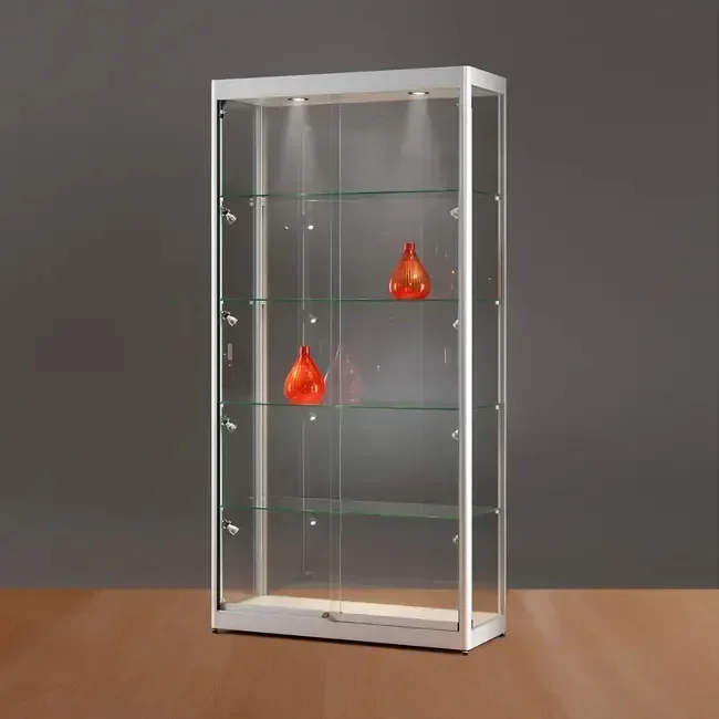 Standard and Custom Full View Showcases, Lockable Glass Showcases with Light Emitting Diodes