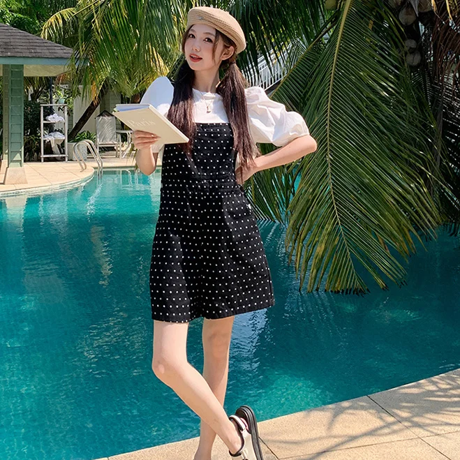 

Rompers Woman Playsuits Dignified Version Agereducing Broad Design Female Drooping Midwaist Petite Seaside Lightweight Fuzzy