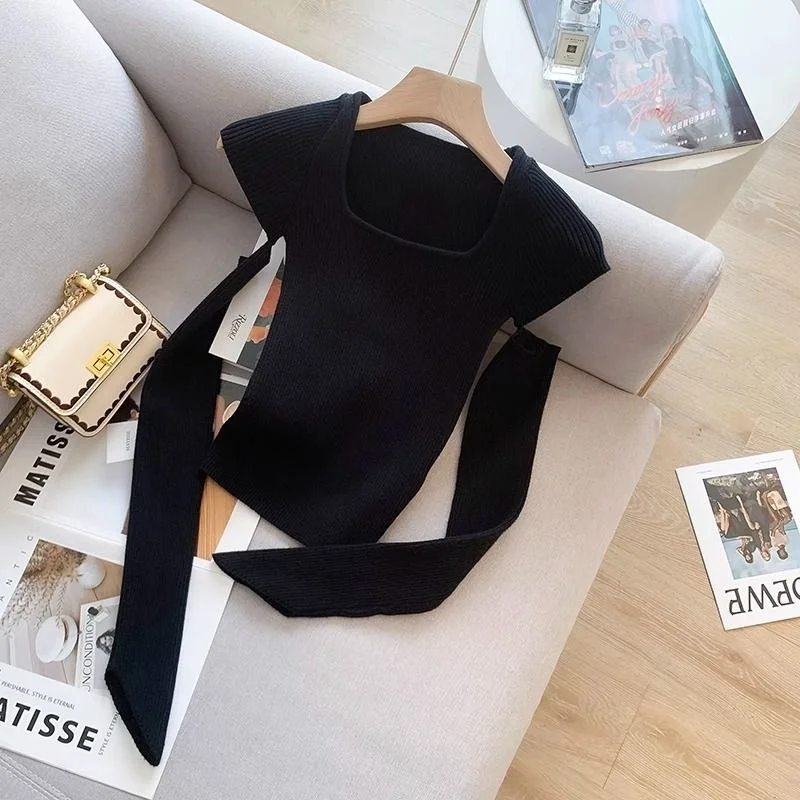 

Вязаный свитер со съемными рукавами, женский осенний свитер с круглым вырезом, длинный классический студенческий свитер для колледжа, темно-синий для девочек