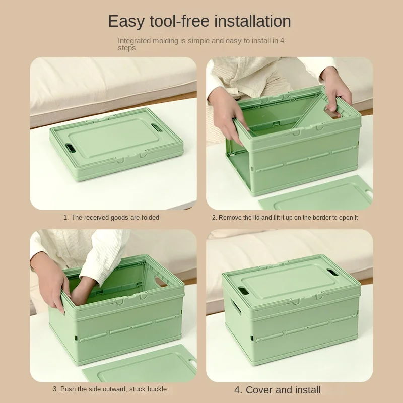 Colorful Foldable Storage Box Toy Rack Suitcase Stationery Organizer Women\'s Bag Basket Home Organization Garden