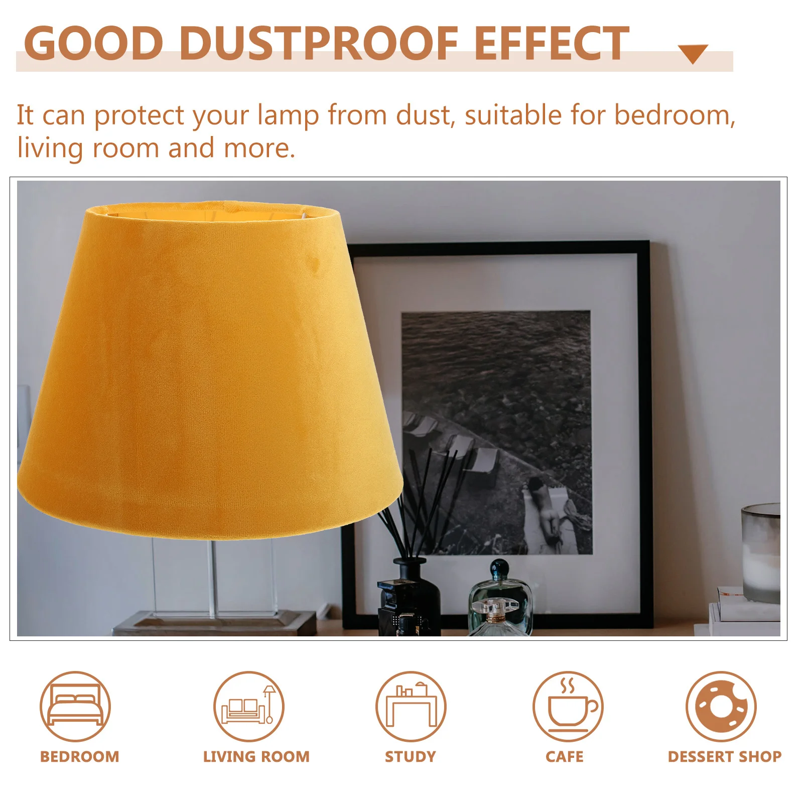 

1pc Golden Cloth Lampshade Decorative Lined Light Cover For Bedroom Wall Floor Table Lamp Home Decor Accessory Gift