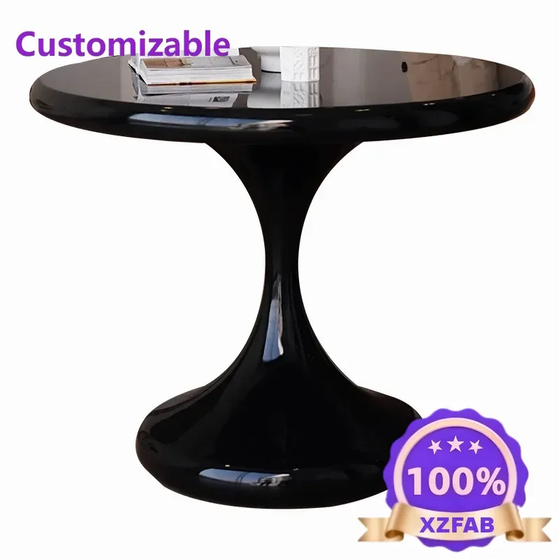 Factory Direct 2026 Nordic fiberglass coffee table round Japanese simple retro ins living room home fiberglass bed and breakfast