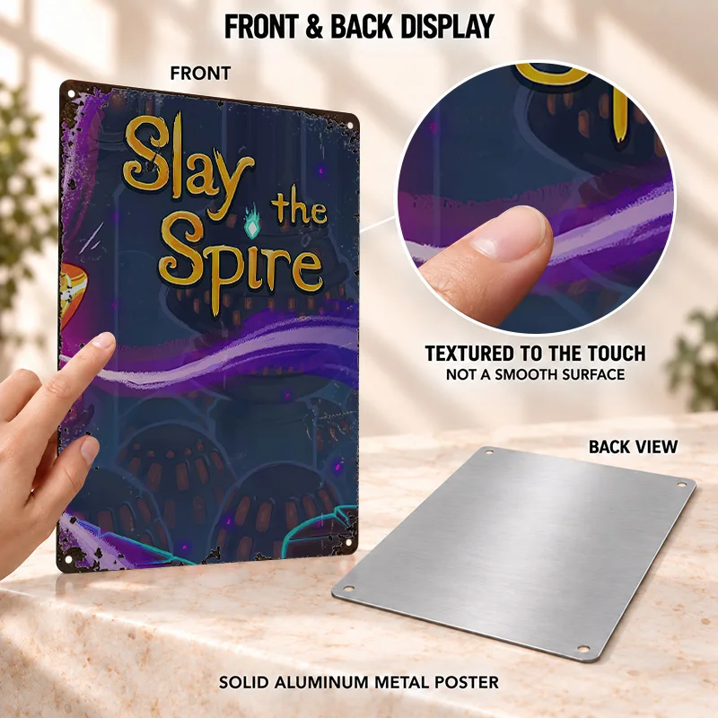 Slay the Spire Textured Metal Posters Arcade Inspired Style Collector Room Wall Art Personalized Aluminum Sign Gift For Gamers