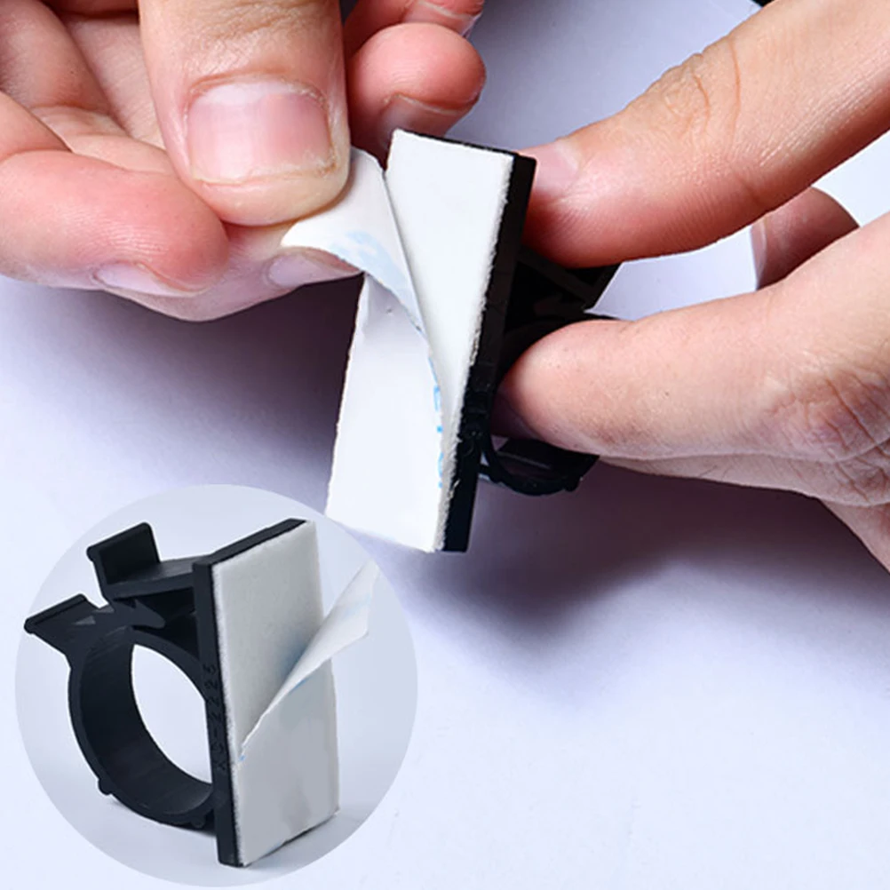 

100pcs Cable Fixationself-Adhesive Reusable Clips For Home Office Wall Table Easy Install Cord Management Organizer Clamps House