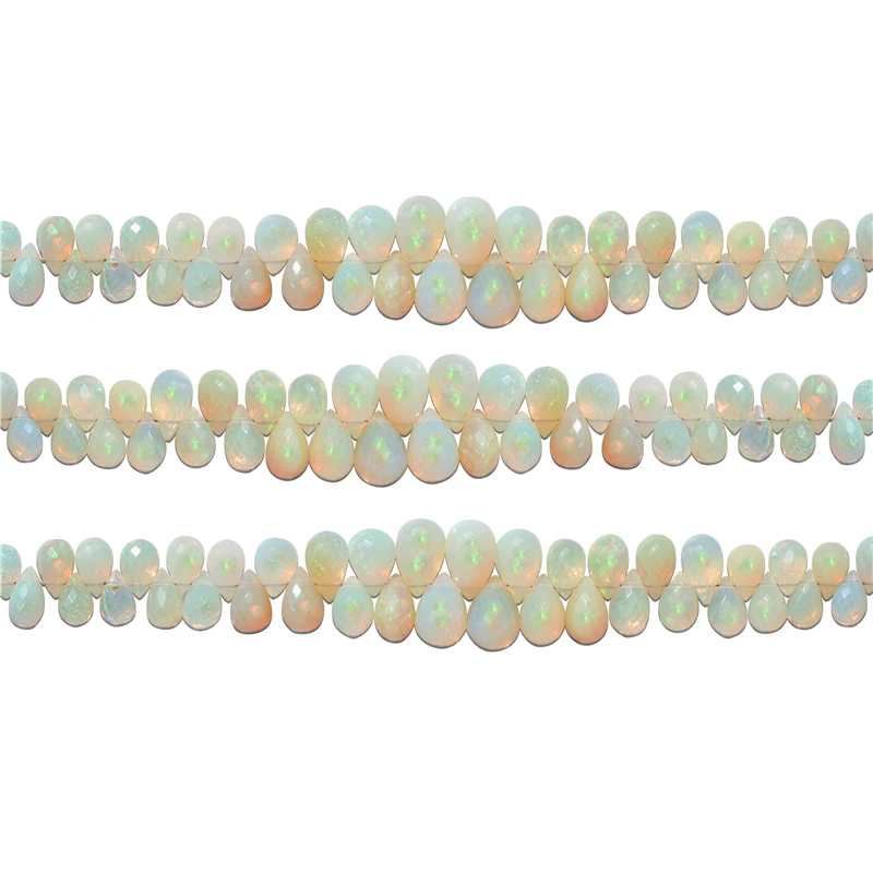 

Natural Stone 7A Opal Briolette Faceted Gemstone Beads For Jewelry Making Diy Bracelet Necklace