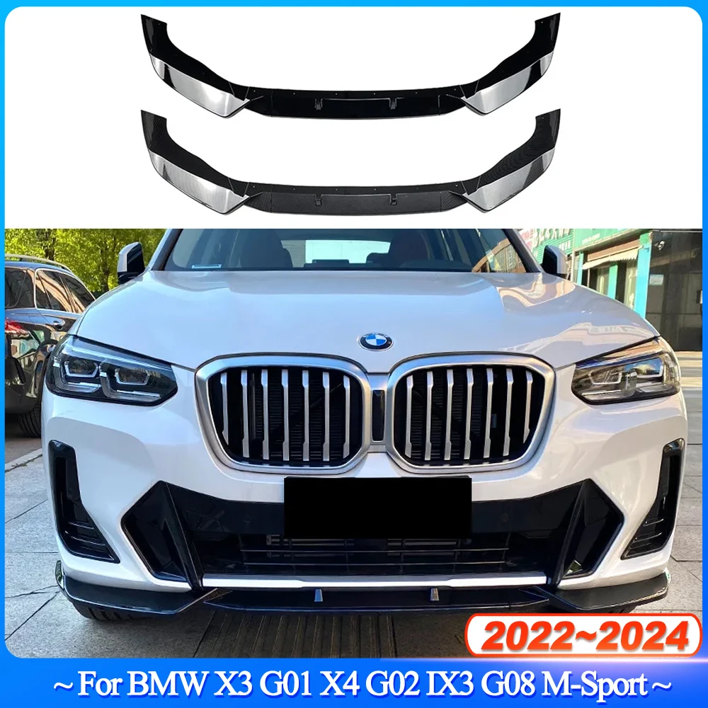

For BMW X3 G01 X4 G02 IX3 G08 20d 30i 30d M40i M40d M-Sport 2022-2024 Black Front Bumper Splitter Lip Spoiler Diffuser Body Kits
