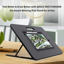 Sketchboard Pro para ipad, soporte para tablero de dibujo al aire libre, soporte ajustable para tableta con lápiz, soporte de escritorio para tablero de dibujo