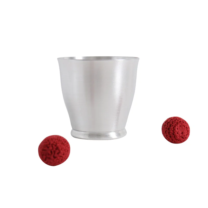 Aluminum Chop Cup (Large Size , Silver) - Magic Tricks Deluxe Wide Mouth Cup And Balls Close Up Magic Props Magnetic Mentalism