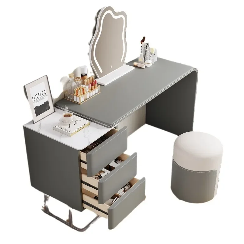 Italian light luxury solid wood dresser, simple modern girl whipped cream style makeup table