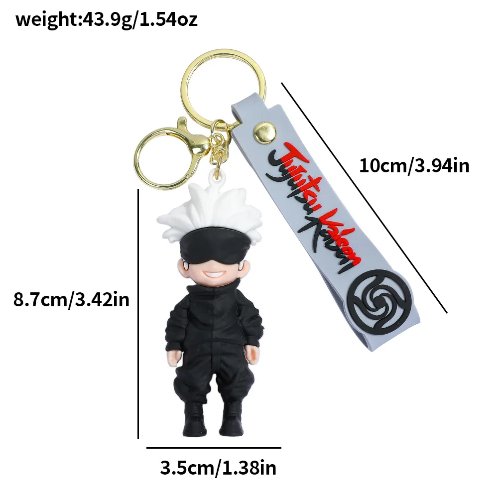 Jujutsu Kaisen In Stock Highly Recommend Hot Anime Keychain Set Gojo Itadori Sukuna 3D Silicone Doll Backpack Charm Keyring Cute