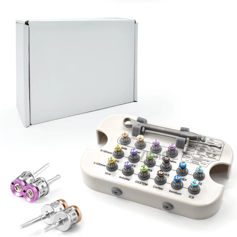 Colorful Dental Torque Ratchet Tools Universal Wrench With 16pc Drivers