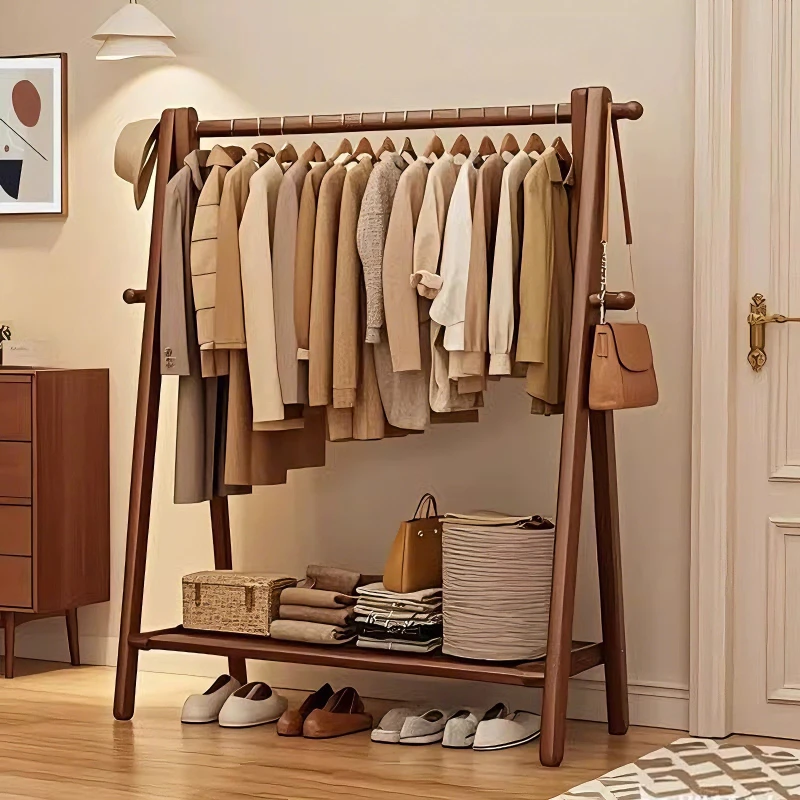 Nordic Living Room Coat Racks Standing Minimalist Open Clothes Wooden Coat Racks Modern Hanging Arara De Roupa Trendy Furniture