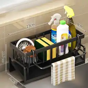 Rak Penyimpanan Bumbu Dapur dengan Rak Drainase, Pengatur Wastafel Instalasi, Rak yang Dipasang di Keran untuk Aksesori Dapur Rumah 10 penjualan terbaik little ondine - №