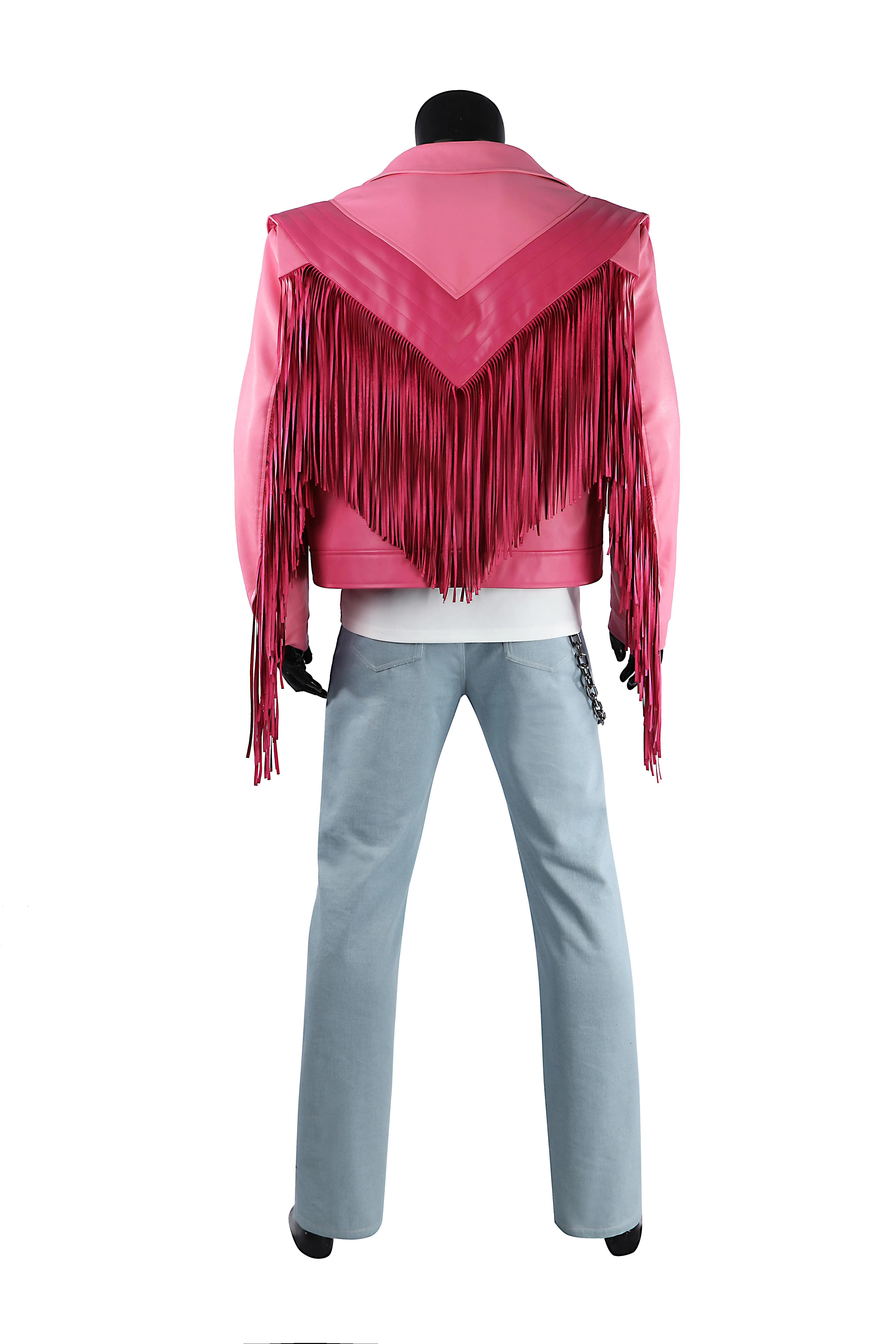 غاريت غاريسون أزياء تنكرية للرجال سترة وردية علوية جينز سروال مجموعة كاملة للهالوين "الرجل القمامة كوس الزي اليومي غير الرسمي