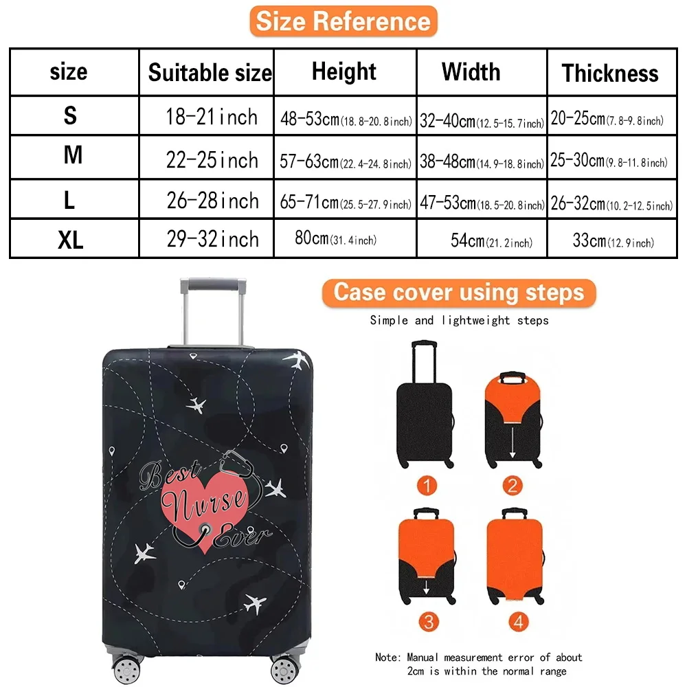 Travel Bag Dust Cover Elastic Dust Cover Travel Bag Dust Cover Nurse Pattern Series 18-32 Sizes Multiple Styles
